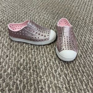 Native Shoes - Jefferson Bling - Milk Pink Bling / Shell White Size 11